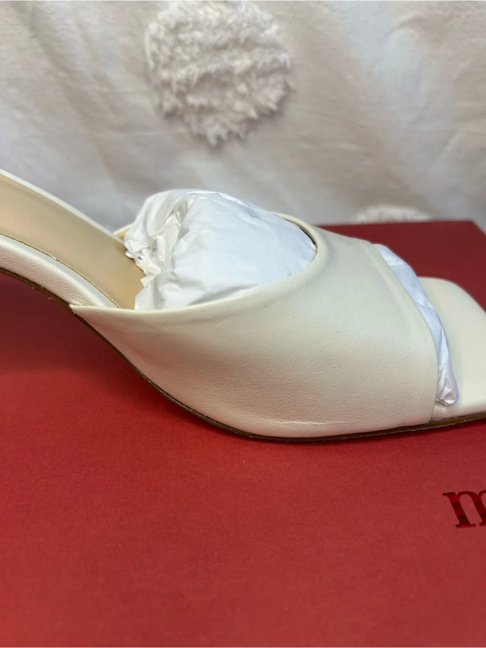Anthropologie Maeve Metal Bow Open-Toe Mule Heels